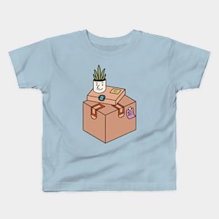 Funny plant and boxes Kids T-Shirt